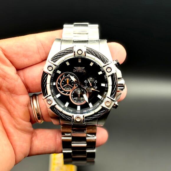 Invicta Bolt 25512 Mens 52mm Stainless Steel Chronograph Quartz 100m NIBWT - Picture 7 of 17